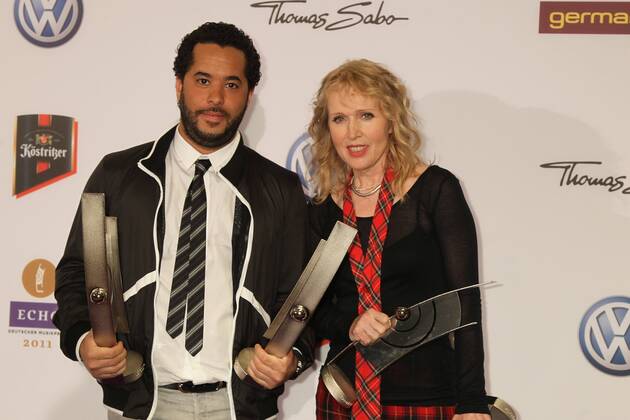 Award winners Adel Tawil and Annette Humpe at the Echo 2011 the German Music Award at the award winners wall in the Messe Berlin at the radio tower It is the 20 Echo 20 years Echo Copyright: xEventpress Herrmannx