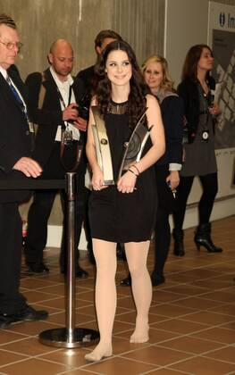Award-winner Lena squeezed her shoes at the Echo 2011 music awards ceremony in the Messehallen am Funkturm in Berlin Copyright: xEventpressxHerrmannx