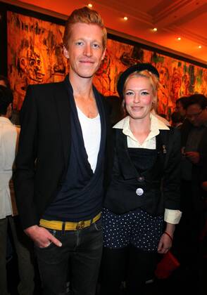 Enie van de Maiklokjes with Tobias Staerbo at the 2 Base Medientreff in Berlin at the Restaurant Gendarmerie in Berlin Copyright: xEventpressxHerrmannx