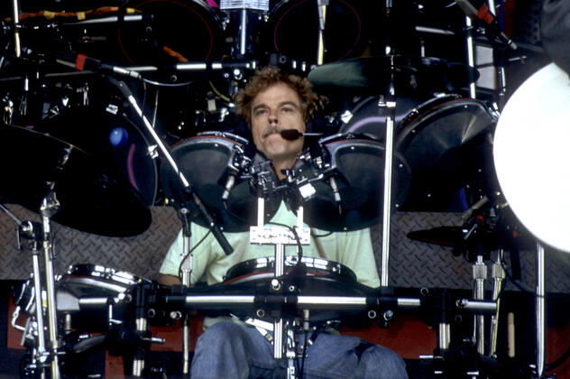 Frank Beard of ZZ Top at the sound check for the Recycler World Tour concert at Milton Keynes Bowl Milton Keynes, 06 07 1991 Foto:xR.xKeuntjex xFuturexImage