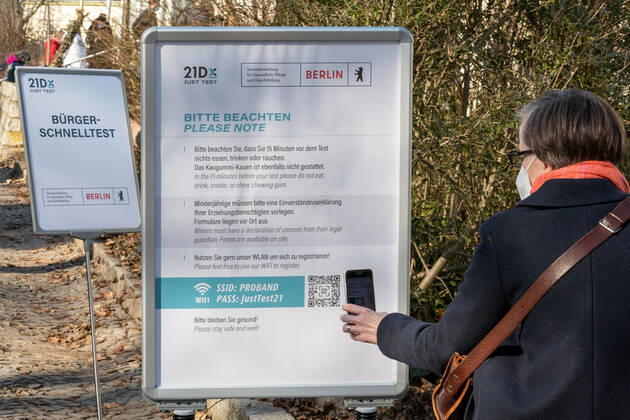 10 03 2021,Berlin,Germany,GER,Test Zentrum Bürger Schnelltest in der Kurt Weiß Sporthalle in der Franzensbader Straße 16 Ortsteil Grunewald Bezirk Wilmersdorf