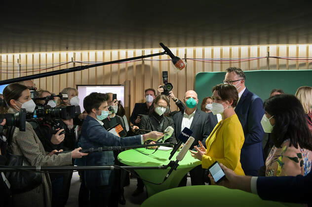 State elections 2021 Baden Württemberg election event in the state parliament of Baden Württemberg in the state capital Stuttgart The Green state parliamentary group is in celebration mood Stuttgart state parliament of Baden Württemberg Baden Württemberg Germany Copyright: xLeifxPiechowskix