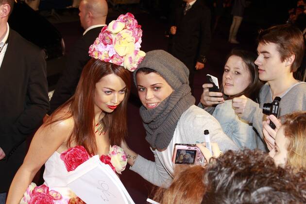 Aura Dione at the Echo 2012 the German Music Award on the Red Carpet before the ceremony signing autographs at the Messe Berlin Copyright: xEventpressxStaufenbergx