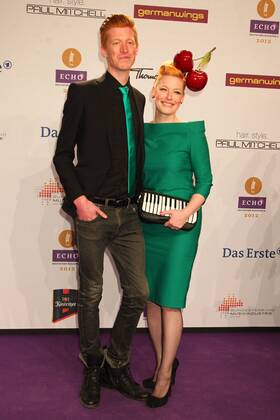 Enie van de Maiklokjes with Tobias Staerbo at the Echo 2012 the German Music Award on the Red Carpet before the ceremony at Messe Berlin Copyright: xEventpressxHerrmannx