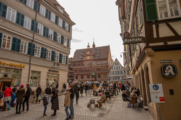 Tuebingen themed pictures Tuebingen in time of corona pandemic, themed pictures Tuebingen in time of corona pandemic, Tuebingen marketplace, 20 03 2021, Copyright: xEIBNER DROFITSCHx EP_ddh