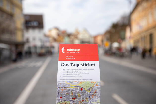 Tuebingen theme pictures Tuebingen in time of corona pandemic, theme pictures Tuebingen in time of corona pandemic, The day ticket, info sheet, 20 03 2021, Copyright: xEIBNER DROFITSCHx EP_ddh