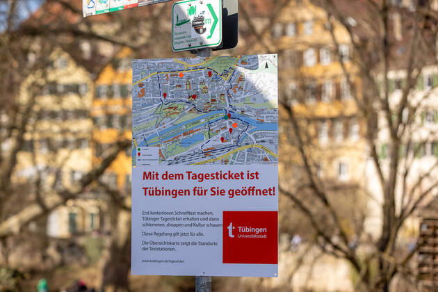 Tuebingen themed pictures Tuebingen in time of the Corona Pandemic, themed pictures Tuebingen in time of the Corona Pandemic, With the day ticket Tuebingen is open for you , 20 03 2021, Copyright: xEIBNER DROFITSCHx EP_ddh