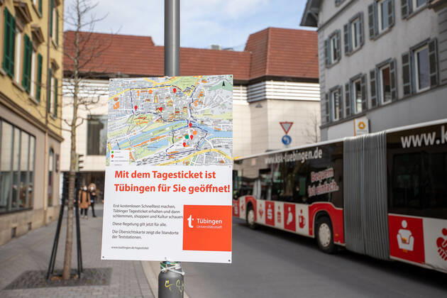 Tuebingen themed pictures Tuebingen in time of the Corona Pandemic, themed pictures Tuebingen in time of the Corona Pandemic, With the day ticket Tuebingen is open for you , 20 03 2021, Copyright: xEIBNER DROFITSCHx EP_ddh