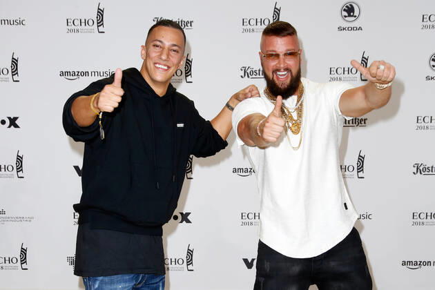 Farid Bang and Kollegah on the Red Carpet at the ECHO 2018 Awards in Berlin Copyright: xEventpressxGolejewskix