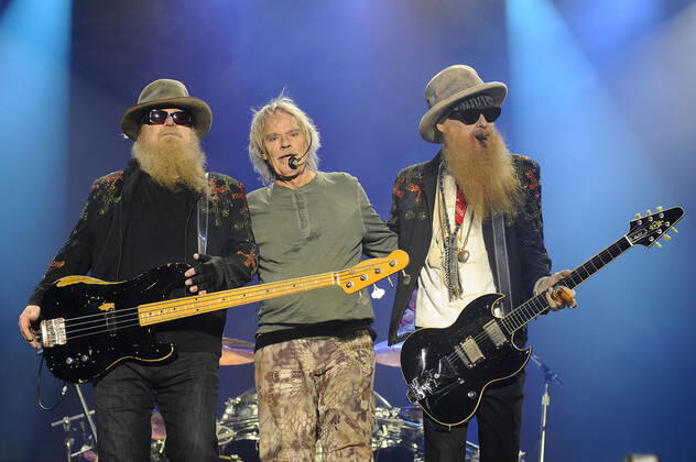 KENT, ENGLAND JULY 30 Dusty Hill, Frank Beard and Billy Gibbons of ZZ Top performing at Ramblin Man Fair, Mote Park on July 30, 2017 in Maidstone, Kent, England EVENTPRESS MAR Copyright: xEventpressxMARx