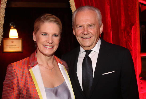 Cornelia Poletto and husband Ruediger Grube, Cornelia Poletto Palazzo Premiere Gala in the mirror tent at the Deichtorhallen Hamburg Copyright: xEventpressxxrhx