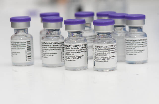 BioNTech Pfizer vaccine ampoules in Ankara City Hospital, Turkey, on April 3, 2021. Turkey has confirmed 31,892 deaths and 3,400,296 positive cases of the coronavirus infection in the country. ( Copyright: AbdurrahmanxAntakyalix-xDepoxPho DSC_4443
