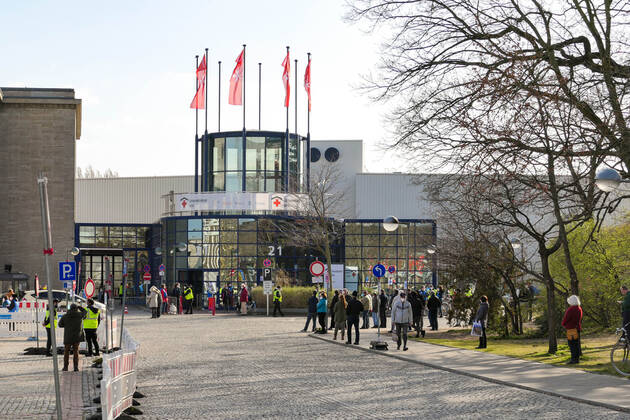 04 04 2021,Easter Sunday,Berlin,Germany,GER,Corona Impfzentrum Messe Berlin Hall 21 BioNTech