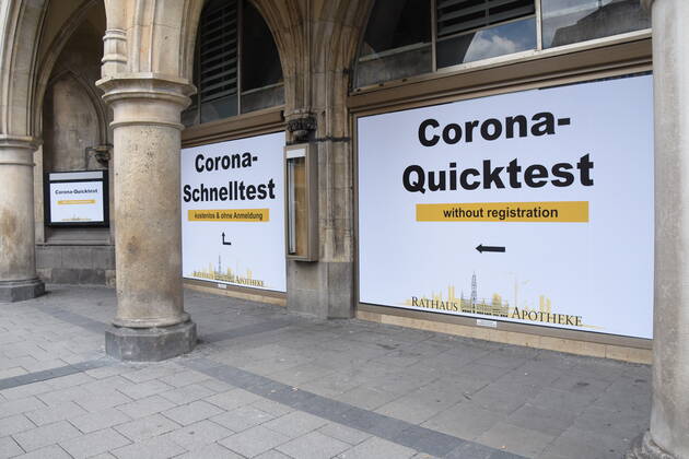 Free Corona test station at the city hall Munich 16 04 21 Marienplatz Munich