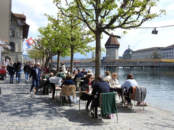 Photo Manuel Geisser 19 04 2021 Corona Pandemic Picture Restaurants with outdoor area can serve guests again City of Lucerne