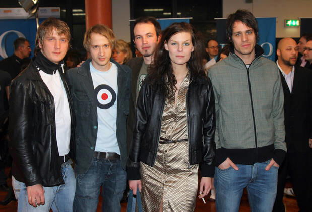 Echo Awards 12 03 2006 Singer Eva Briegel with Band Juli at the Echo Awards, at the Hotel Estrel, Sonnenallee 225, Berlin 12 03 2006