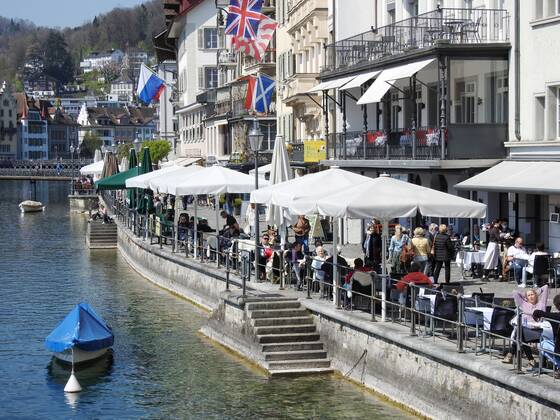 Photo Manuel Geisser 23 04 2021 Corona Pandemic Picture Restaurants with outdoor area can serve guests again City of Lucerne