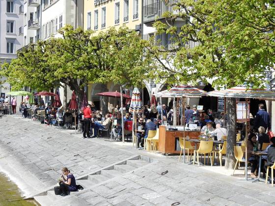Photo Manuel Geisser 23 04 2021 Corona Pandemic Picture Restaurants with outdoor area can serve guests again City of Lucerne