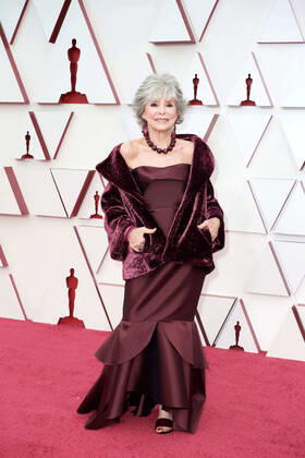 April 25, 2021, Los Angeles, California, USA: Actress RITA MORENO on the red carpet of The 93rd Oscars at Union Station. Los Angeles USA  - ZUMA 20210425_mda_z03_271 Copyright: xMattxPetitx