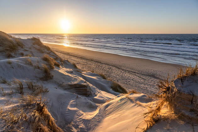 Norderney 25 APR 2021 Sunset in the dunes at the lido Weiße Düne on Norderney Quiet spring evening at the North Sea EAST Frisia East Frisian Islands Copyright: JanisMEYER Priller&MAUG JMY7F2585X
