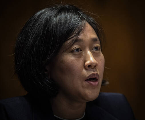 U.S. Trade Representative Katherine Tai testifies before the Senate Appropriations Subcommittee on Commerce, Justice, Science, and Related Agencies during a hearing on the proposed budget for fiscal year 2022 for the Office of the U.S. Trade Representative on Capitol Hill on Wednesday, April 28, 2021 in Washington, DC. Pool  WASP20210428115 BillxO Leary