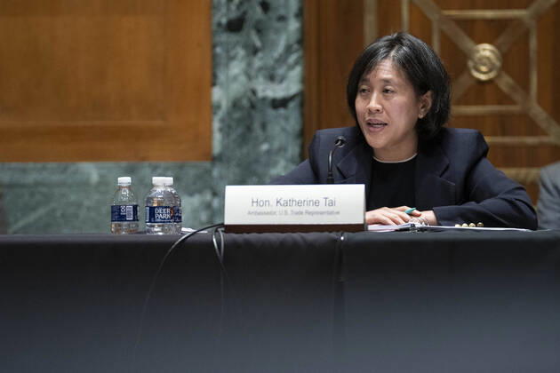 April 28, 2021, Washington, District of Columbia, USA: WASHINGTON, DC - APRIL 28: United States Trade Representative Katherine Tai testifies before the Senate Appropriations Subcommittee on Commerce, Justice, Science, and Related Agencies during a hearing on the proposed budget for fiscal year 2022 for the Office of the U.S. Trade Representative on Capitol Hill on April 28, 2021 in Washington, DC Washington USA - ZUMAs152 20210428_zaa_s152_044 Copyright: xSarahxSilbigerx-xPoolxViaxCnpx