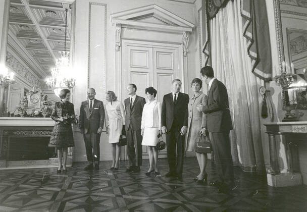 Brussels, Belgium - (FILE) -- The King of Belgium, Baudouin I, and his Queen, Fabiola, pose along with the Apollo 11 astronauts and their wives in the reception hall of the Royal Palace in Brussels, Belgium on October 9, 1970.. Copyright: xNASAxviaxCNPx MediaPunchx
