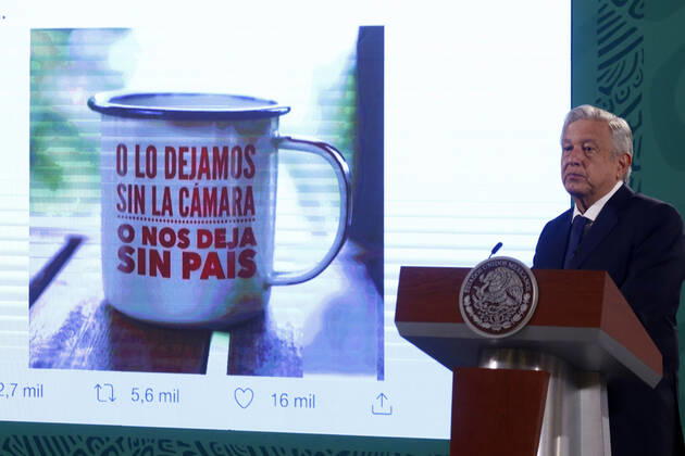 Mexiko, Andres Manuel Lopez Obrador Pressekonferenz in Mexiko-Stadt President Lopez Obrador Meet With Media Mexican President Andres Manuel Lopez Obrador meet with the media during his daily morning news conference at National Palace. on May 7, 2021 in Mexico City, Mexico. Mexico City Mexico group-mexicanp210507_np6d8 Copyright: xEyepixx