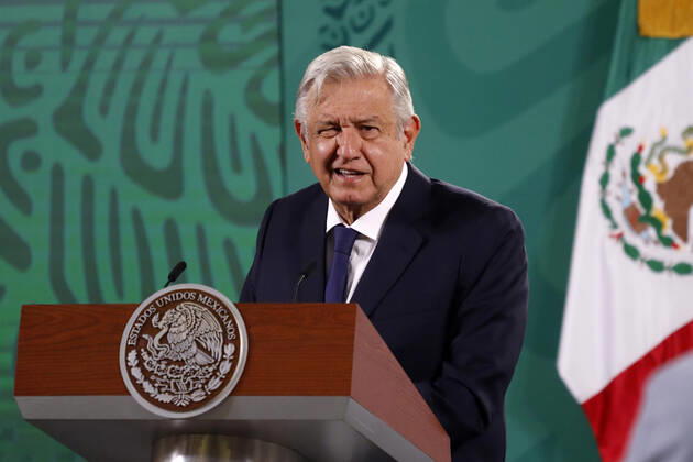 Mexiko, Andres Manuel Lopez Obrador Pressekonferenz in Mexiko-Stadt President Lopez Obrador Meet With Media Mexican President Andres Manuel Lopez Obrador meet with the media during his daily morning news conference at National Palace. on May 7, 2021 in Mexico City, Mexico. Mexico City Mexico group-mexicanp210507_npcVl Copyright: xEyepixx