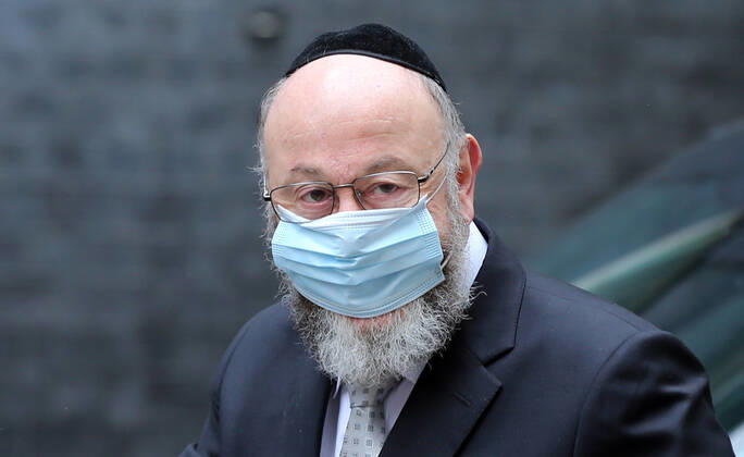 May 20, 2021, London, England, United Kingdom: Chief rabbi of the UK and Commonwealth EPHRAIM MIRVIS arrives at 10 Downing Street to meet with UK Prime Minister Boris Johnson. London United Kingdom - ZUMAs262 20210520_zip_s262_077 Copyright: xTayfunxSalcix