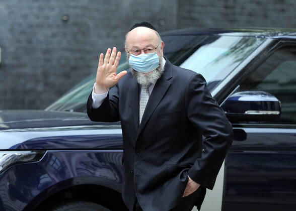 May 20, 2021, London, England, United Kingdom: Chief rabbi of the UK and Commonwealth EPHRAIM MIRVIS arrives at 10 Downing Street to meet with UK Prime Minister Boris Johnson. London United Kingdom - ZUMAs262 20210520_zip_s262_073 Copyright: xTayfunxSalcix