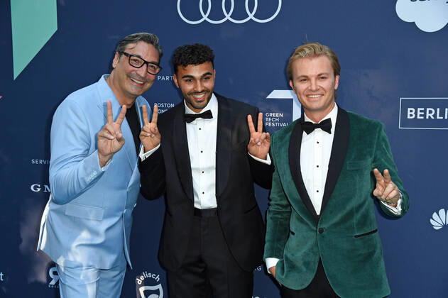 Mousse T , Younes Zarou, Nico Rosberg on the Green Carpet of the Green Awards 2021 at the Kraftwerk in Berlin on 18 06 2021