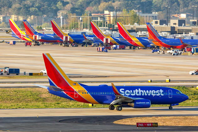 Atlanta, United States 3 April 2019 A Southwest Airlines Boeing 737 700 aircraft with registration N433LV at Atlanta ATL Airport in the United States. 1084208667