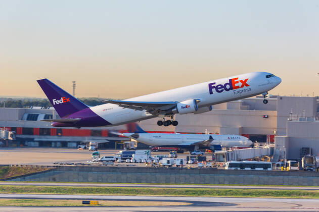 Atlanta, United States 3 April 2019 A FedEx Express Boeing 767 300F aircraft with registration N122FE at Atlanta ATL airport in the United States. 1084209717