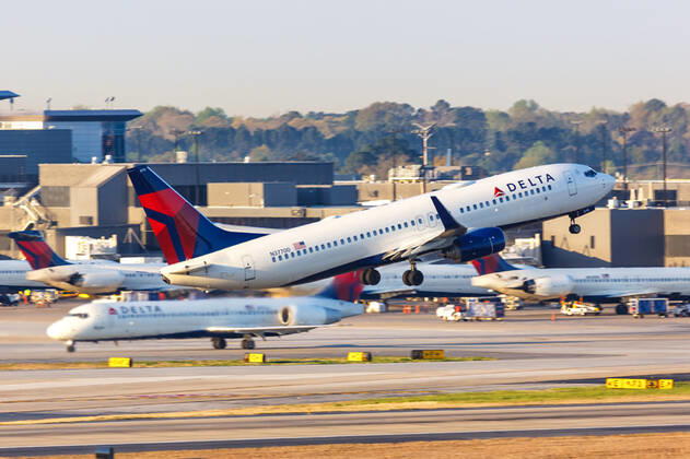 Atlanta, United States 3 April 2019 A Delta Air Lines Boeing 737 800 aircraft with registration N37700 takes off from Atlanta ATL airport in the United States. 1084209719