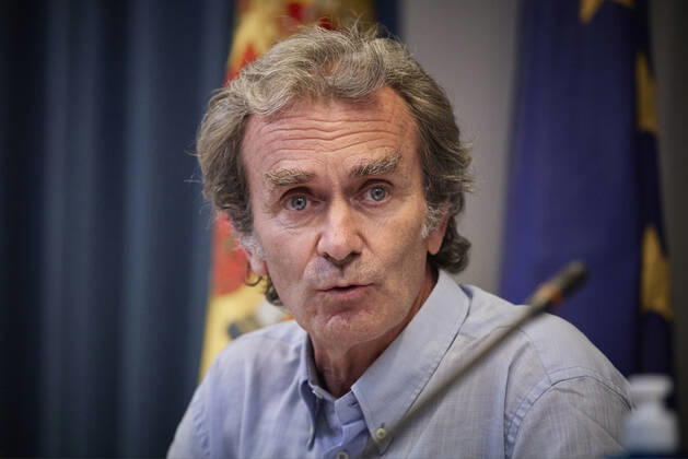 The director of the Centre for Coordination of Alerts and Health Emergencies, Fernando Simon, during a conference to report on the Covid-19 pandemic, 28 June 2021, at the Ministry of Health, Madrid, (Spain). According to the latest updates, the incidence has registered its fourth consecutive increase, rising by five points to 100 cases per 100,000 inhabitants. The incidence of the pandemic is now at 100 cases per 100,000 inhabitants. 28 JUNE 2021 LagenciaEP PRESS J. Hellin. POOL 06 28 2021 Madrid Madrid Spain Copyright: xLagenciaEPxPRESS J.xHellin.xPOOLx 3814077