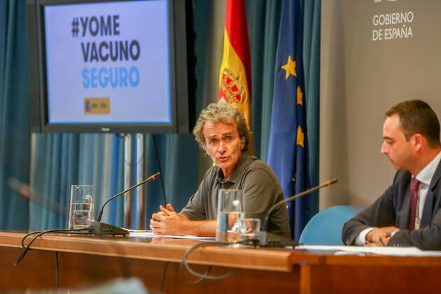 The director of the Center for Coordination of Alerts and Health Emergencies, Fernando Simon, during a conference to report on the Covid-19 pandemic, July 12, 2021, at the Ministry of Health, Madrid, (Spain). At the conference, Fernando Simon has reported that the incidence has risen this Monday to 368 cases in 14 days, and in the case of unvaccinated and aged below 30 years stands at 800. HEALTH;COVID-19;PANDEMIC;FERNANDO SIMON LagenciaEP PRESS R.Rubio.POOL 07 12 2021 Madrid, (Spain) Madrid, (Spain) Spain Copyright: xLagenciaEPxPRESS R.Rubio.POOLx 3840402