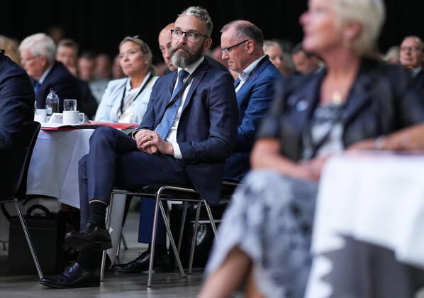 Prime Minister Mette Frederiksen S attends an intergovernmental conference on the Denmark of the future, which will take place in Fredericia on Tuesday 24 August 2021 The conference offers a number of speeches and workshops. Ole Birch LA, Fredericia Denmark Copyright: ClausxFisker ClausxFiskerx COP102 spdk20210824-140631-L