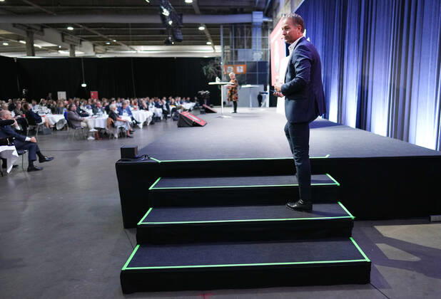 Prime Minister Mette Frederiksen S attends an intergovernmental conference on the Denmark of the future, which will take place in Fredericia on Tuesday 24 August 2021 The conference offers a number of speeches and workshops. Here Kasper Hjulmand, Fredericia Denmark Copyright: ClausxFisker ClausxFiskerx COP102 spdk20210824-140714-L