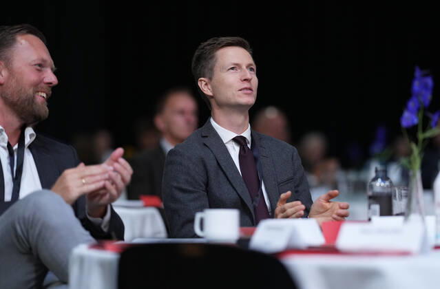 Prime Minister Mette Frederiksen S attends an intergovernmental conference on the Denmark of the future, which will take place in Fredericia on Tuesday 24 August 2021 The conference offers a number of speeches and workshops. Here Education and Research Minister Jesper Petersen, Frederic Copyright: ClausxFisker ClausxFiskerx COP102 spdk20210824-140728-L