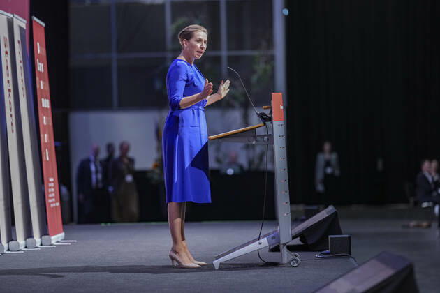 Prime Minister Mette Frederiksen S attends an intergovernmental conference on the Denmark of the future, which will take place in Fredericia on Tuesday 24 August 2021 The conference offers a number of speeches and workshops. , Fredericia Denmark Copyright: ClausxFisker ClausxFiskerx cop102 cop spdk20210824-144526-L
