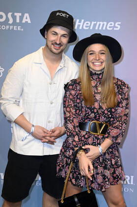 Nicolas Puschmann and Lola Weippert at the Tom Tailor Fashion Show at About You Fashion Week at Kraftwerk Berlin Berlin, 15 09 2021 Foto:xF.xKernx xFuturexImage