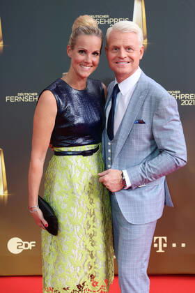 Guido Cantz and his wife Kerstin Ricker arriving at the German Television Award Ceremony on 16 09 2021 in Cologne German Television Award Ceremony 2021 in Cologne