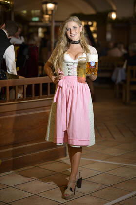 Playboy Wiesn Playmate Vanessa Teske 26 at Hofbräuhaus opening of Wirtshauswiesn 2021, Munich 18 09 2021
