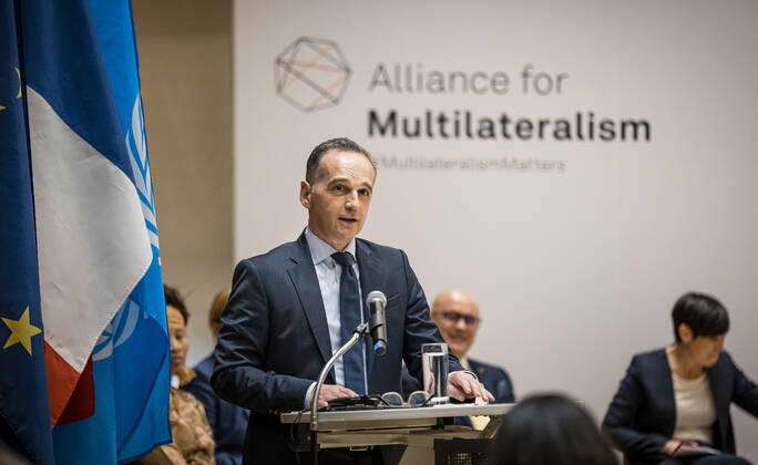 Federal Foreign Minister Heiko Maas, SPD, recorded at the meeting of the Alliance for Multilateralism at the Permanent Mission of Germany to the United Nations in New York 23 09 2021 New York Copyright: xFelixxZahn photothek.netx
