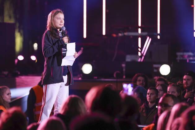 STOCKHOLM 20211016 Greta Thunberg speaks in Kungsträdgarden in Stockholm during the concert Climate Live STOCKHOLM Sweden x1081x,  Copyright: xFredrikxPerssonx xTTx CLIMATE LIVE