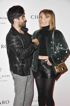 Wolke Hegenbarth with partner Oliver Vaid at the opening of the new restaurant Chiaro at the Hotel de Rome Berlin, 24 10 2021 Foto:xN.xKubelkax xFuturexImage