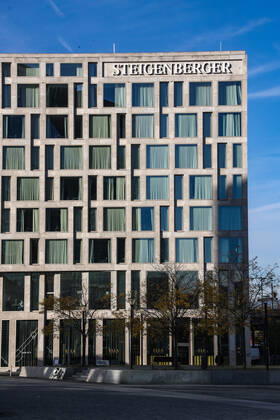 DEU, Germany, Berlin, 25 10 2021 Steigenberger Hotel Am Kanzleramt, hotel rooms Deutsche Hospitality, formerly Steigenberger Hotel Group, owned by Huazhu Group exterior view