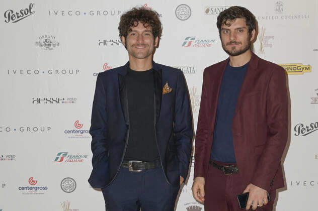 November 8, 2021, Rome, Italy: Fabrizio Colica and Claudio Colica attend the red carpet of the 61st Globo D Oro Award at the Auditorium Parco della Musica. Rome Italy - ZUMAs197 20211108_zaa_s197_131 Copyright: xMarioxCartellix