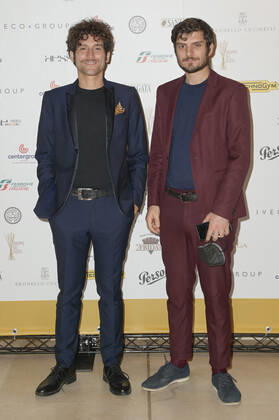 November 8, 2021, Rome, Italy: Fabrizio Colica and Claudio Colica attend the red carpet of the 61st Globo D Oro Award at the Auditorium Parco della Musica. Rome Italy - ZUMAs197 20211108_zaa_s197_138 Copyright: xMarioxCartellix